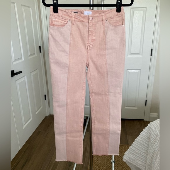 Ecru Pink The Sunset Two Color Straight Leg Jeans Size 26 - Picture 5 of 16